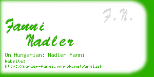 fanni nadler business card